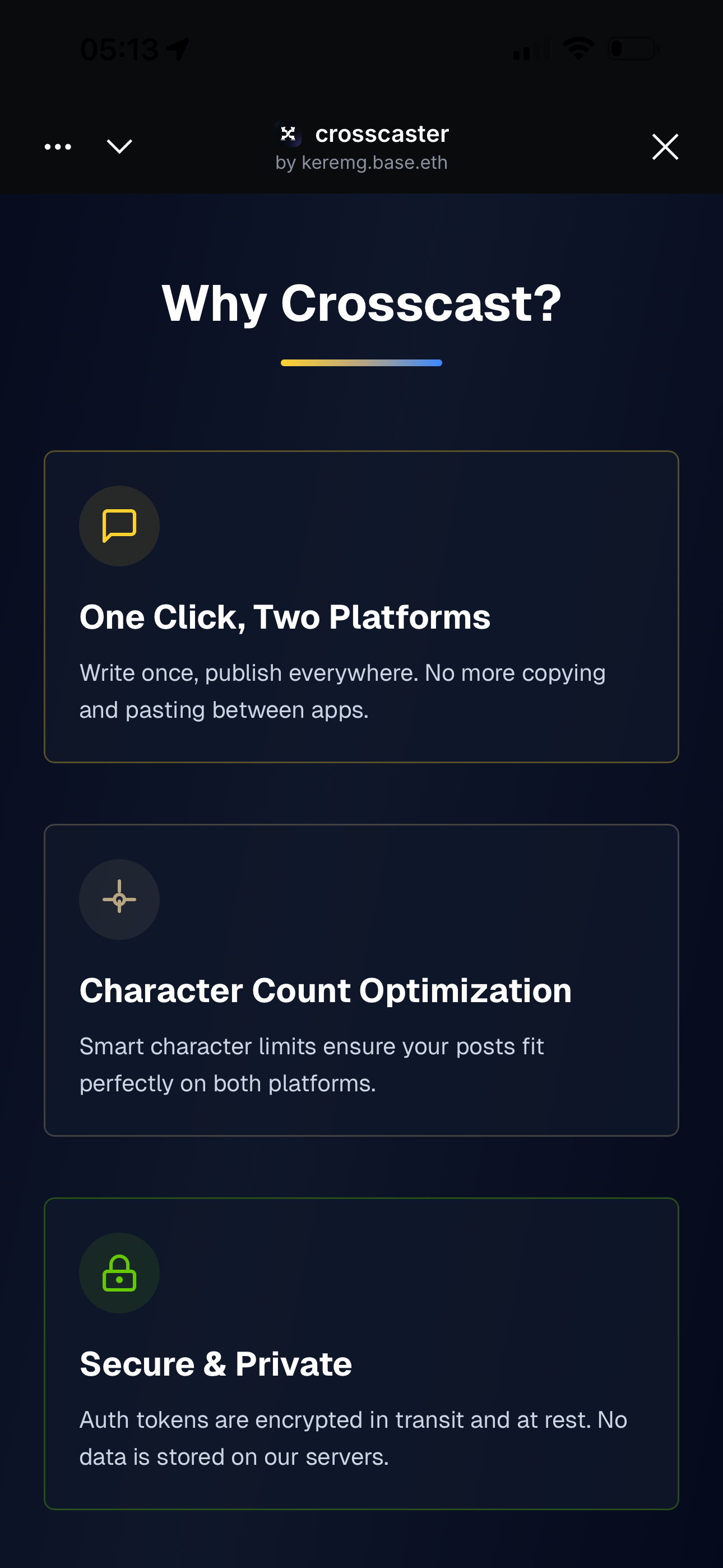 Crosscaster - Farcaster Mini Apps screenshot